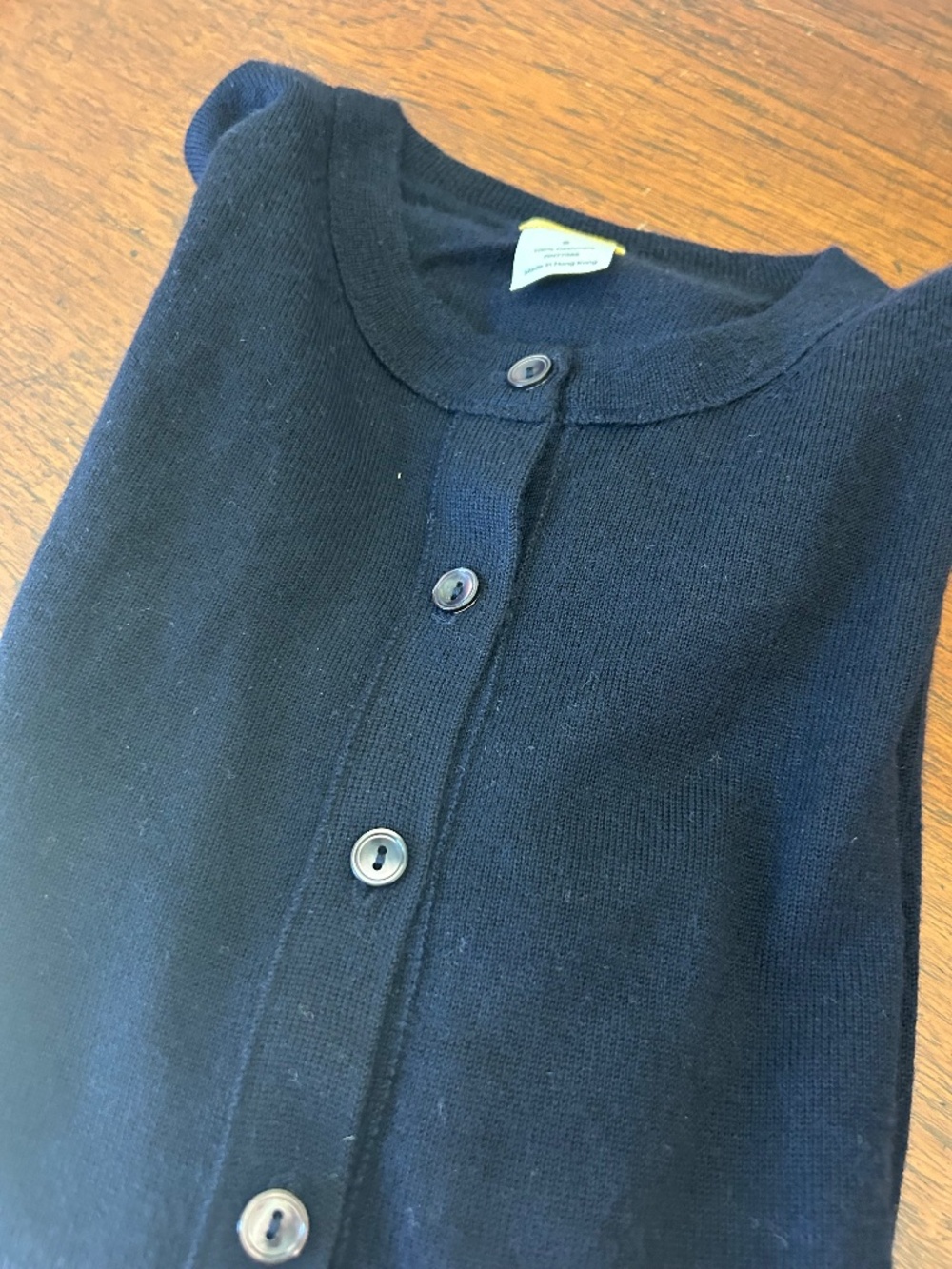 J.Crew 100% Cashmere Cardigan Navy Crew Neck Size S